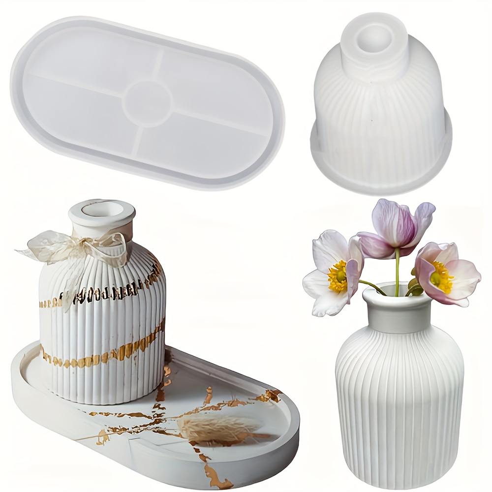 Potsticker Mold - 1/2 Stück Vasentablett Silikonform, ovale Untersetzerform