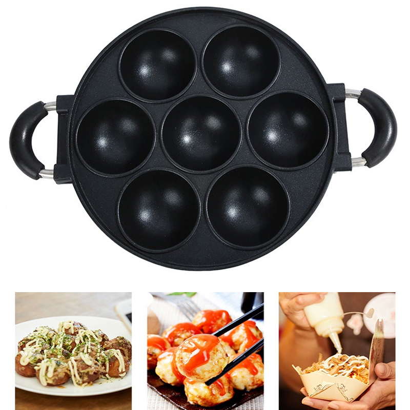Cast Iron Corn - 7-Loch-Kuchen-Kochpfanne aus Gusseisen, Omelettpfanne, antihaftbeschichteter Kochtopf,