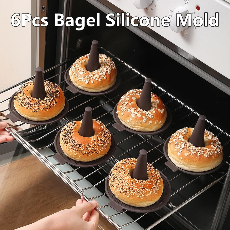 Donut Mold Silicone - 6Pcs Bagel Werkzeuge Silikon Form Set